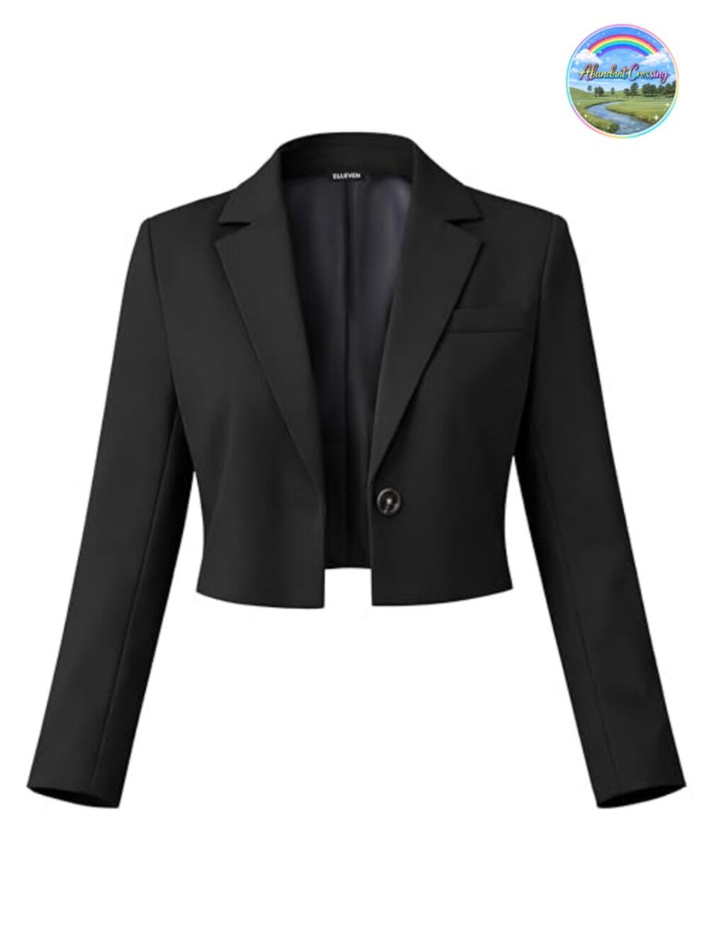 Cropped Blazer Women Business Casual Suit Jacket Long Sleeve Work